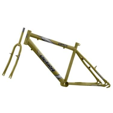 Imagem de Quadro Com Garfo em Aço Carbono Bicicleta Ultra Bike Aro 24 Verde Oliva Fosco