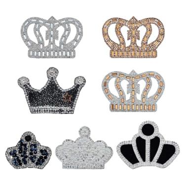 Imagem de FINGERINSPIRE 7 peças de adesivos de coroa de strass, estilo misto e tamanho de costura de cristal/ferro em glitter Hotfix adesivos para reparo de roupas, sapatos, decoração de roupas, presente faça