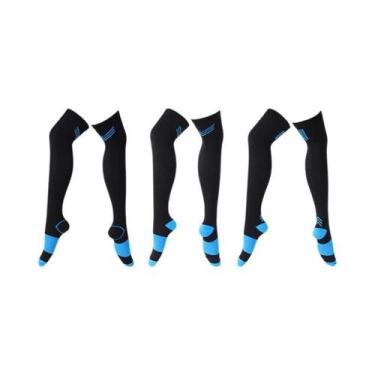 Imagem de Meias De Compressão Unissex Acima Do Joelho Anti-Fadiga Alívio Da Dor 