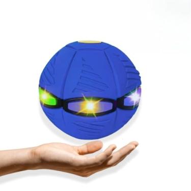 Imagem de Bola LED interativa 2 em 1 - Brinquedo para animais de estimação com luzes LED(Azul)