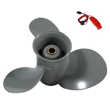 Imagem de QIKIRUO Hélice de barco 9 1/4x11,9 1/4x12,9 1/4x13 para motor de popa Honda 9,9/15/20HP Hélice de alumínio 8 dentes, OEM Nº: 58130-ZV4-012AH(9 1/4x12)