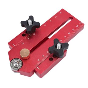 Imagem de Luocute Gabarito de Rasgos Finos, Guia de Gabarito de Serra de Mesa de Liga de Alumínio Ajustável para Trilhas de Slot T de 3/8x3/4 pol. E 1/4x3/8 pol., Mecanismo de Travamento Seguro