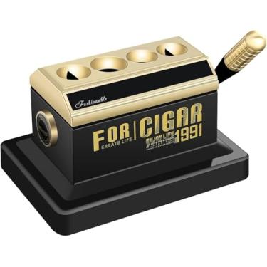 Imagem de JDIME Cortador de charutos guilhotina de mesa de precisão V e corte reto serve em caixa de madeira com calibre de anel 52–60