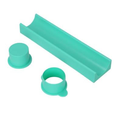 Imagem de DIFENLUN Molde redondo para bolo pop com bandeja de 23 cm, cortador e empurrador de bolo impresso em 3D, molde para assar em casa, ideal para festas de aniversário e sobremesas de casamento. Verde.