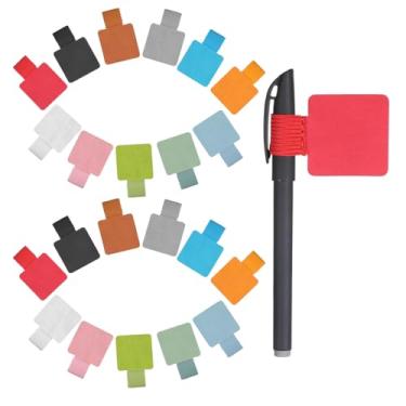 Imagem de Gsbnjuy Conjunto de 22 suportes autoadesivos para lápis, laços de cores mistas, design elástico, porta-canetas, cadernos, agendas, agendas, tablet, escola, escritório