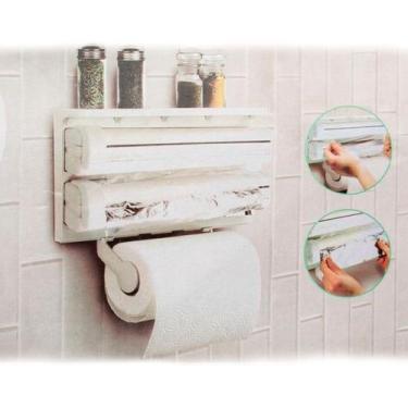 Imagem de Porta Rolos Prático Para Papel Toalha, Plástico Filme e Papel Alumínio