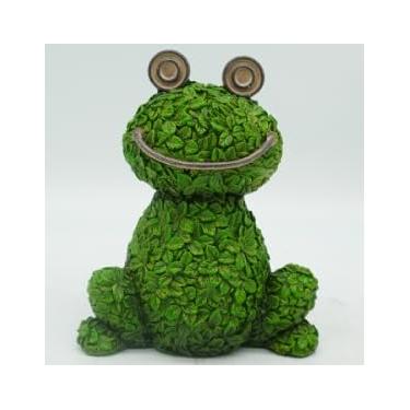 Imagem de pechpell Green Leaves Frog Garden Statue Decor, 5.3×4.3 Inch Resin Cute Foliage Frog Figurine, Indoor Table Shelf Art Sculpture Outdoor Porch Yard Patio Lawn Home Decorations