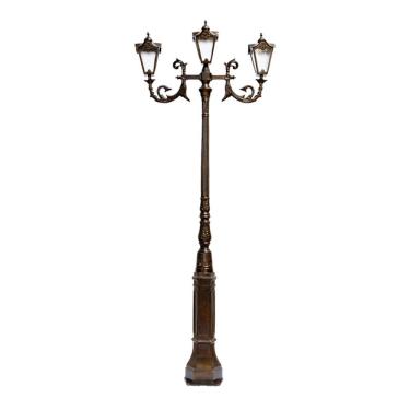 Imagem de Poste De Jardim Paris 03 Luminárias Genebra Alumínio 314cm