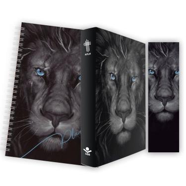 Imagem de Livro - Kit Leão Grafite - Planner + Bíblia Brochura NTLH + Marca Página