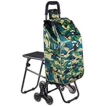 Imagem de Carrinho de compras dobrável de 6 rodas, carrinho de subir escadas, reboque impermeável sobe as escadas e puxa o carrinho, estilo cinco (estilo um)