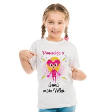 Imagem de Camiseta Branca Infantil Mimo Promovida a Irmã Mais Velha - Hira Desig