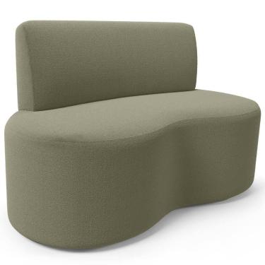 Imagem de Sofá 2 Lugares Orgânico Para Sala De Estar Living Larissa L02 Bouclê Oliva - Lyam Decor