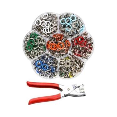 Imagem de Conjunto De Botões De Pressão Metálicos Com Alicate Para Roupas, Costu