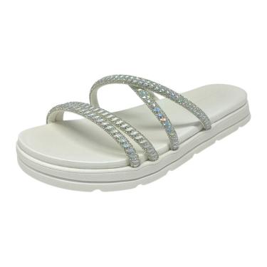 Imagem de Chinelo Feminino Papete Flatform Brilho Conforto Moleca