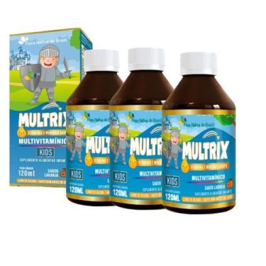 Imagem de Kit 3x Multrix Infantil Vitaminas A Z 3x120ml Laranja Flora Sabor:Lara