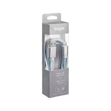 Imagem de Cabo USB 2.0 Lightning Nylon Cinza - 1,5M 480Mbps