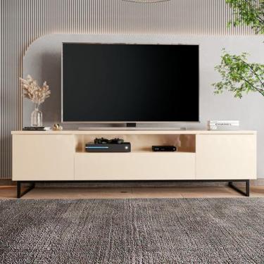 Imagem de Rack 100% MDF para TV até 75 Polegadas Pés Industrial com 2 Portas Aus