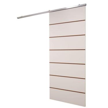 Imagem de Porta De Correr Branco Prime Frisada Kit Alumínio F09 - 210x90