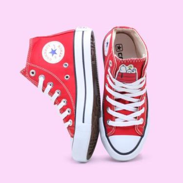 Imagem de Tenis All Snoopy Feminino Cano Alto Chuck 728snpBo, Vermelho, 39
