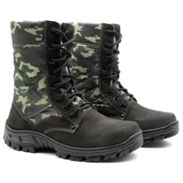 Imagem de Coturno Segurança EPI Couro Cano Alto Camuflado Trabalho-Masculino