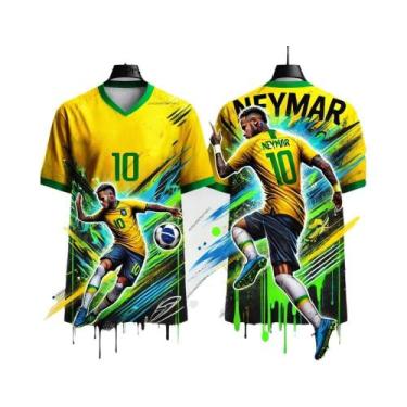 Imagem de Camisa De Futebol Neymar Brasil Design Grafite De Rua Kit Especial Int