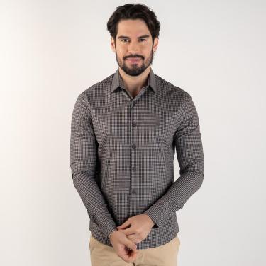 Imagem de Camisa Calvin Klein Slim Xadrez Marrom-Masculino
