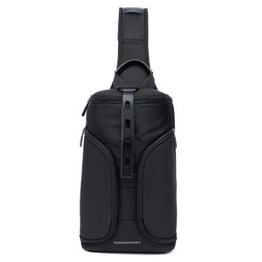Imagem de Mochila Transversal Swissport Shoulder Bag Mochila Masculina 4 litros - Preto-Masculino