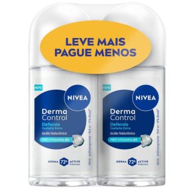 Imagem de Desodorante Nivea Roll On Derma Control Defende Feminino 2 Unidades 50