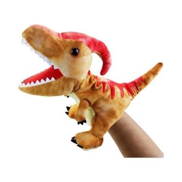 Imagem de Fantoches De Mão De Dinossauro De Pelúcia: Triceratops, Tiranossauro, 