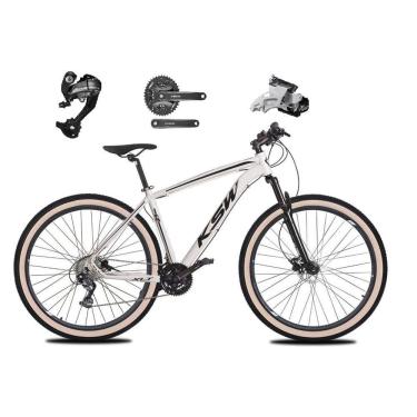 Imagem de   Bicicleta Aro 29 Ksw Xlt 27v Câmbios Shimano Altus Freios Hidráulicos Garfo Com Trava Pneu Bege - Branco