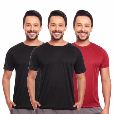 Imagem de Kit 3 Camisas Academia Esportiva Com Proteção Uv Masculina-Masculino