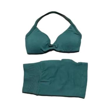 Imagem de Conjunto De Fitness Feminino: Shorts De Ginástica De Cintura Alta Com 