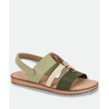 Imagem de Sandália Feminina Rasteira Pedras Sintéticas Modare Verde, Verde, 36