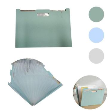 Imagem de Kit 10 Pasta Organizadora Sanfonada Top Rio Comercial 13 Divisões com Etiqueta Azul