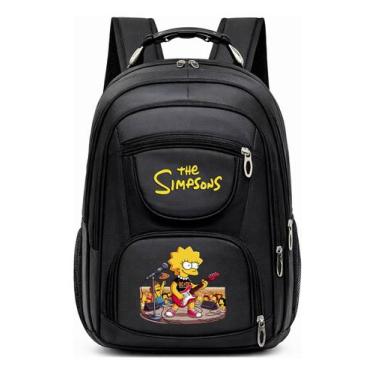 Imagem de Mochila Grande Reforçada Com Alça de Aço Desenho Animada Amarelo Simps