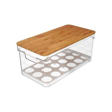 Imagem de Organizador ovos com tampa bambu Ou 36un Linha Clear Fresh
