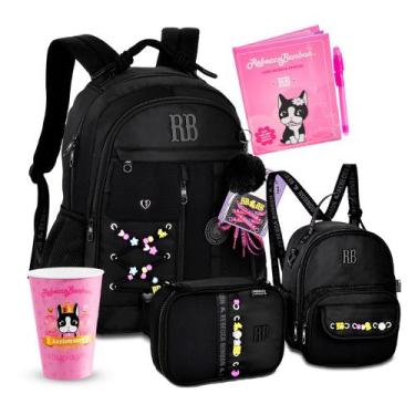 Imagem de Kit Mochila Escolar Rebecca Bonbon Estojo Lancheira Térmica, 18 litros
