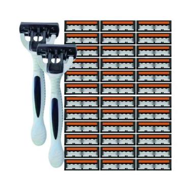 Imagem de Conjunto De Barbear Manual De Segurança Com Lâmina De 3 Camadas Para B