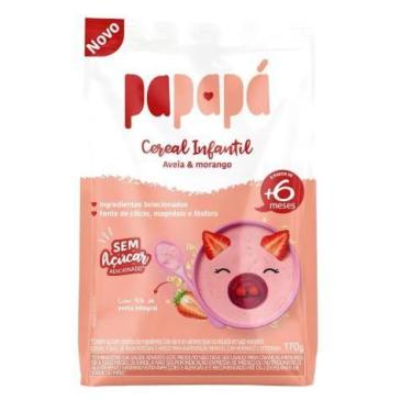 Imagem de Cereal Infantil de Aveia Integral com Morango Pacote 170g - Papapá