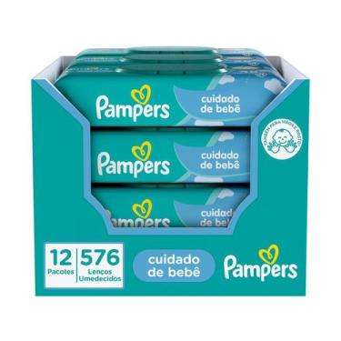 Imagem de Kit Lenços Umedecidos para Limpeza Pampers Cuidado de Bebê 576 Unidade
