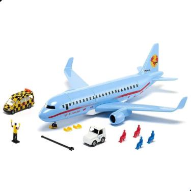 Imagem de Miniatura Avião Comercial Com Carros e Acessórios Siku