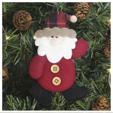 Imagem de Kit 10 Enfeites Árvore De Natal Pendente Papai Noel 14,5cm - Genérico