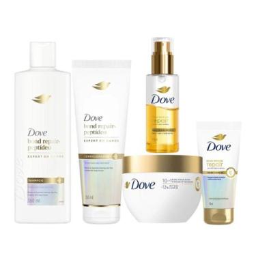Imagem de Kit Dove Bond Repair - Shampoo 350ml + Cond 250ml + Máscara + Sérum + 