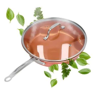 Imagem de Frigideira Para Ovos Frita Sem Óleo 24 Cm Com Tampa Vidro - home prese