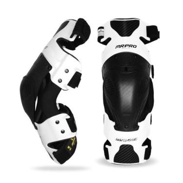 Imagem de Joelheira Articulada Mr Pro New Classic Branco Perolizado Trilha Endur