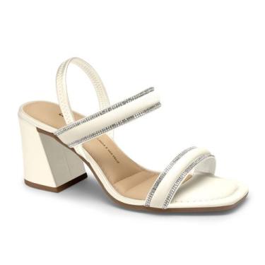 Imagem de Sandália Salto Grosso Feminina Dakota Y8361, 38, Creme