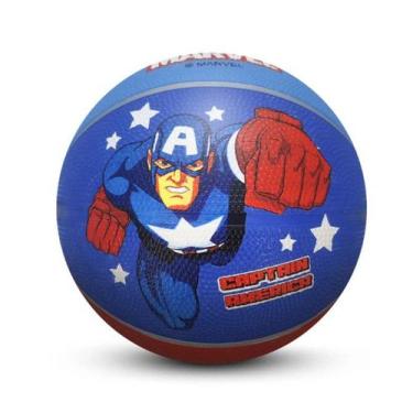 Imagem de Bola De Basquetel Infantil Roppe Marvel Capitão América Azul Tamanho 3