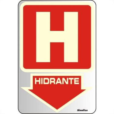 Imagem de Placa Sinalizacao Aluminio 16X23 ''Hidrante'' Fluorescente 150Ak - SIN