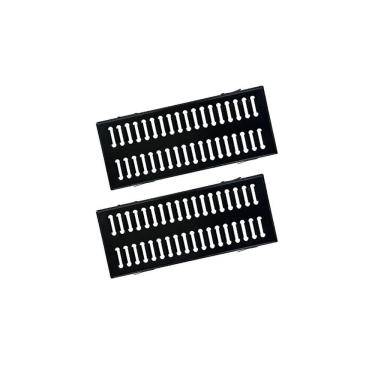 Imagem de Kit Ralo Grelha GEP003X2OM com Escoamento Eficiente e Caixilho em Aço Galvanizado Preto Ouro Minas 20X50CM