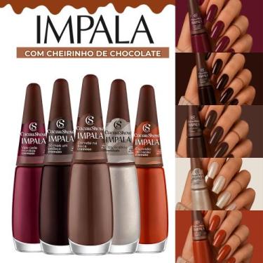 Imagem de Kit De Esmaltes Impala Nova Coleção Cacau Cheirinho De Chocolate, 5 Es